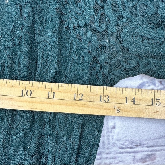 Free people Pearl Lace Mini Dress Long Sleeve Deepest Spruce Green Women’s XS - Picture 11 of 12